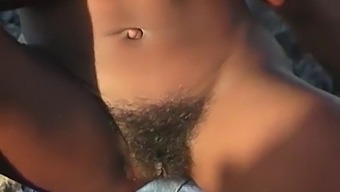 African-American Woman Enjoys Outdoor Intimacy