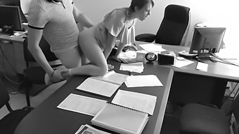 Hidden Camera Captures Boss'S Quick And Intense Encounter With Secretary At Work