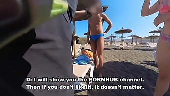 Italian Nudist Gives A Public Blowjob To An Older Man On The Beach