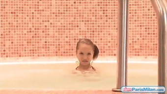 Paris Milan, A Teenage Beauty, In A Bikini Using A Jacuzzi To Tantalize You