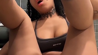 Big Ass Ebony Almost Gets Caught In The Act In The Gym Bathroom