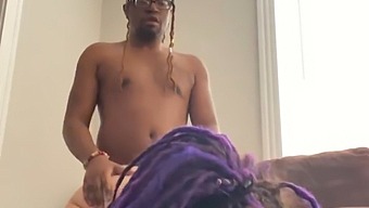A Struggling Purple-Haired Individual Receives A Vigorous Penetration