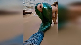 A Stranger Penetrates A Mermaid Vigorously On The Beach, Damaging Her Delicate Anus Resulting In An Open Gap