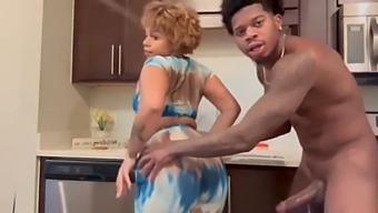 Kitchen Sex With An Ebony Teen And A Big Cock Lover